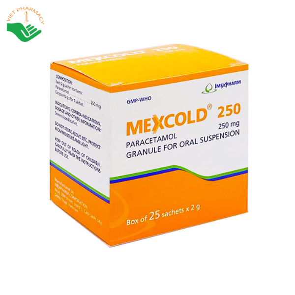 Thuốc IMP Mexcold 250 giảm đau hạ sốt (25 gói)